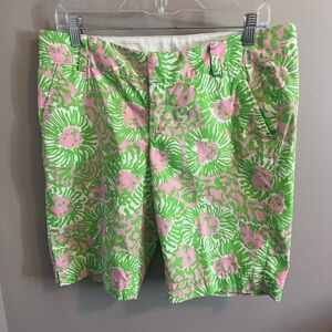 Lily Pulitzer size 8 chipper shorts Bermuda style sunnyside lion preppy chino
